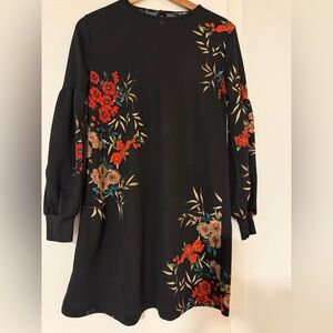 Floral Black Dress